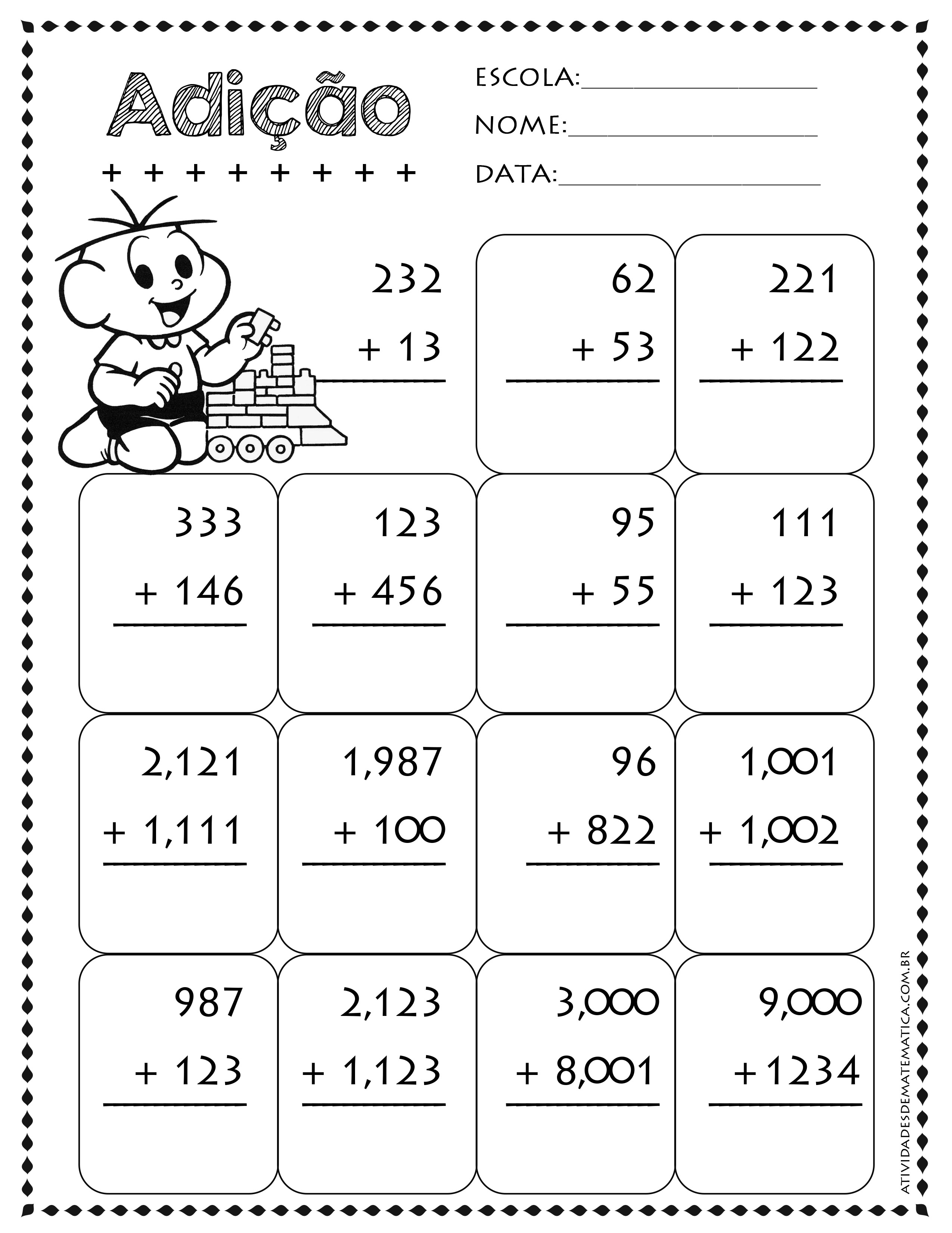 Atividades de matemática para 3º ano