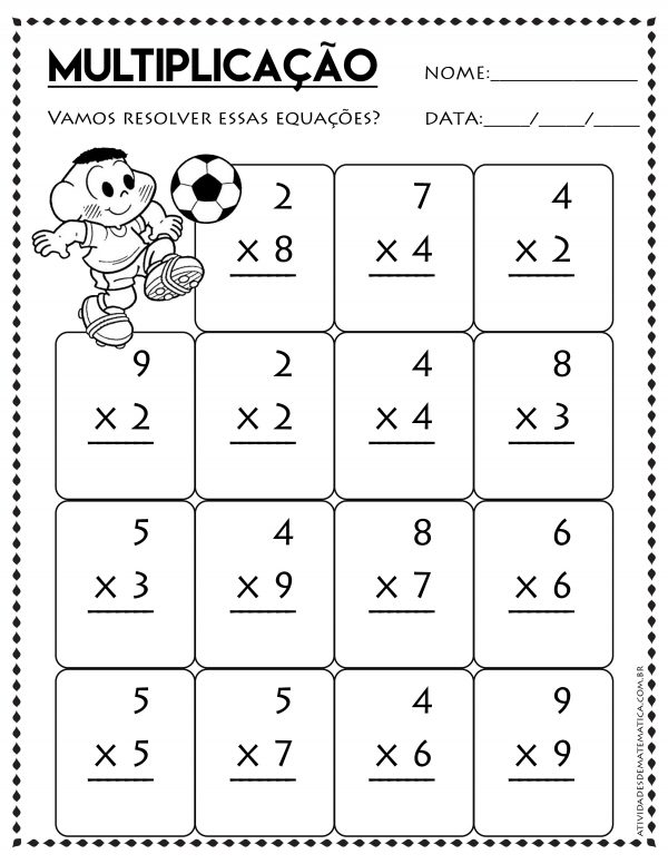 Atividades de Multiplicação – Atividades de Matematica