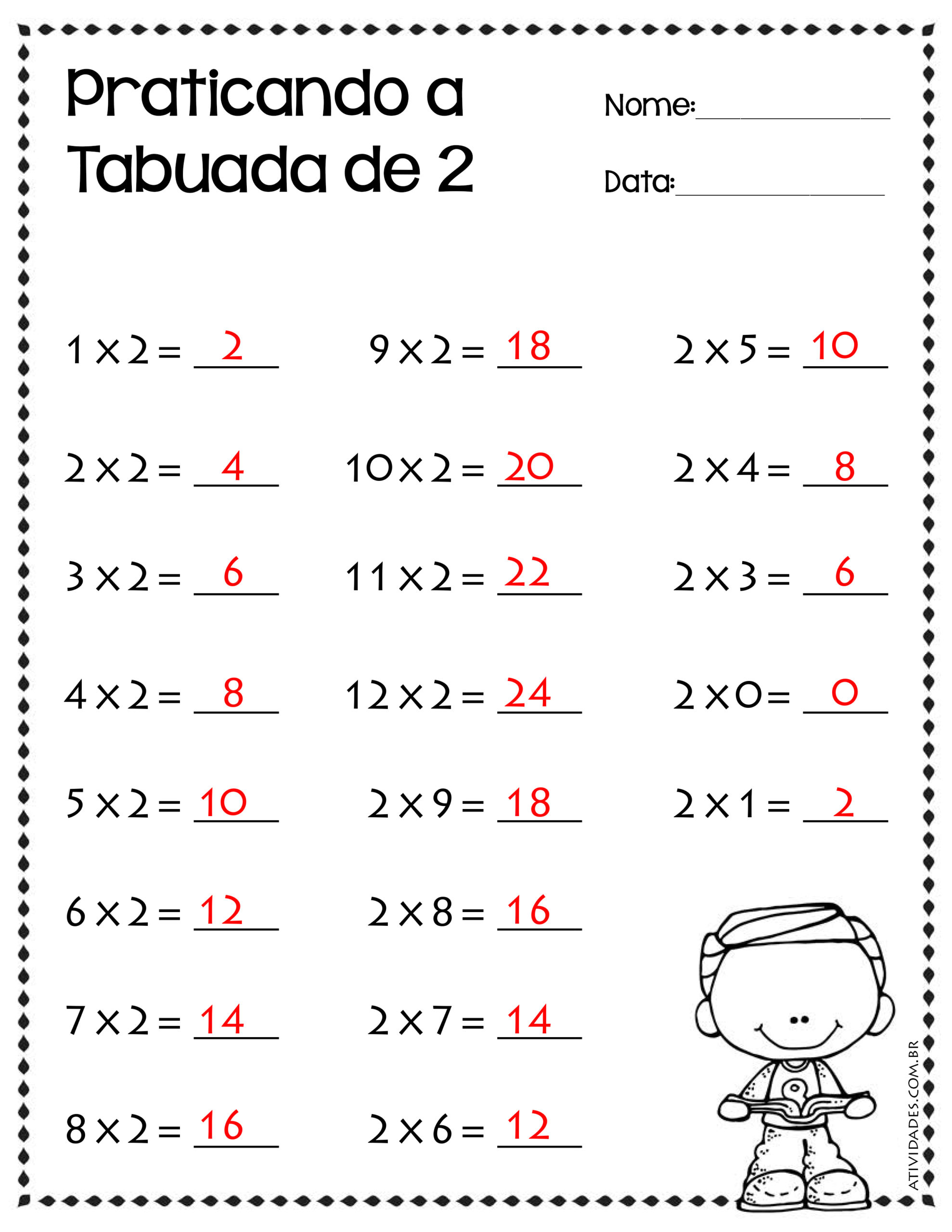 10 JOGOS DA TABUADA DE 2 - Matemática