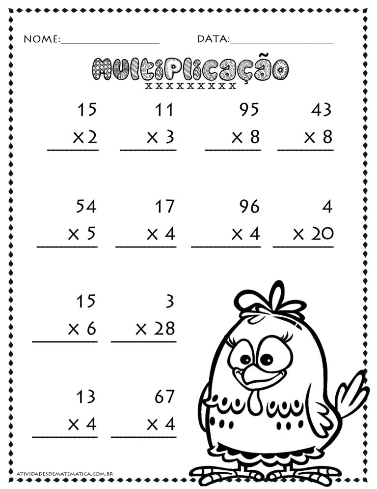Atividades de Multiplicação – Atividades de Matematica