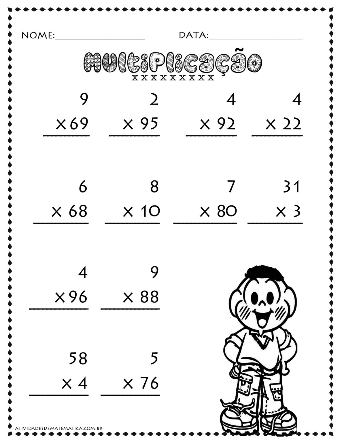 Atividades de Multiplicação – Atividades de Matematica