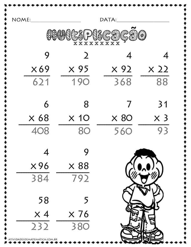 Atividades de Multiplicação – Atividades de Matematica