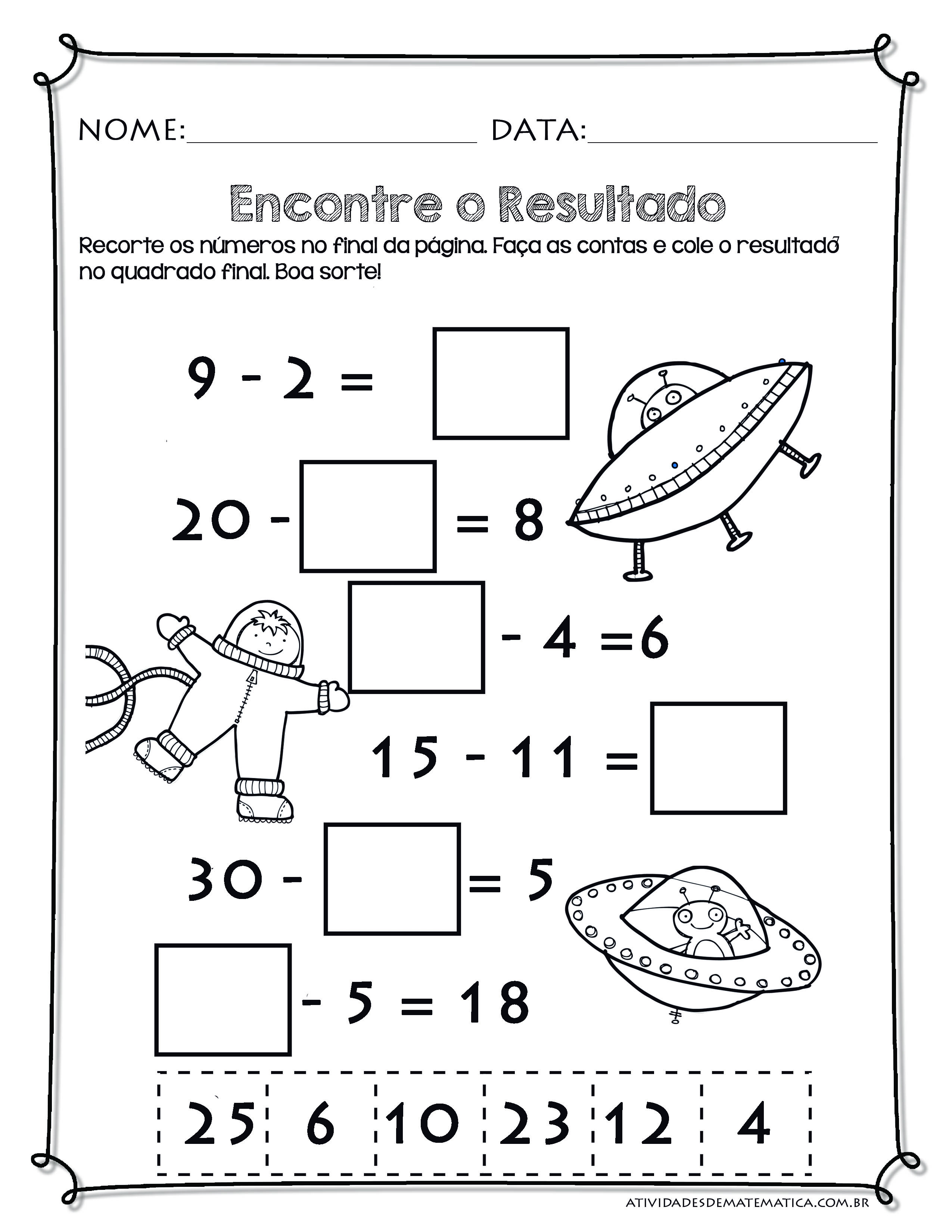 Atividades de Matemática para Segunda Série - Atividades de Matematica